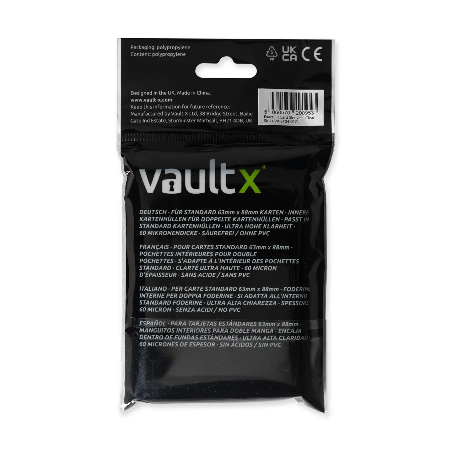VaultX Exact Fit Standard Card Sleeves - 100-2