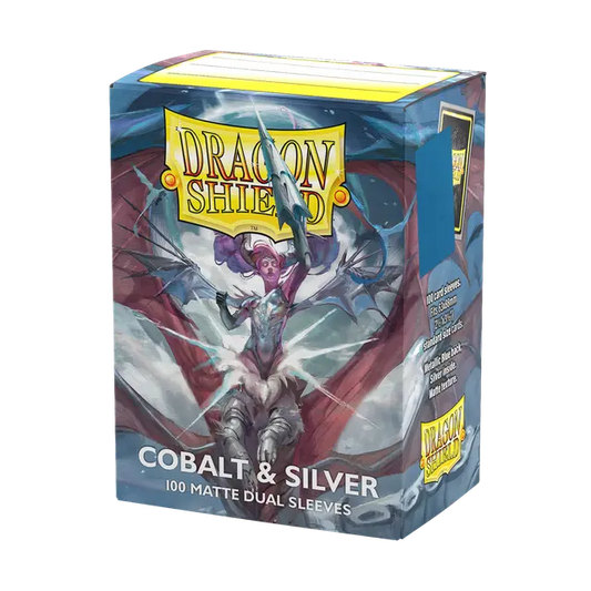Dragon Shield - Cobalt & Silver - Matte Dual Sleeves 100pk